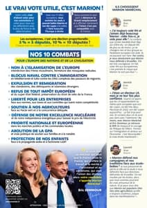 Profession de foi de la liste La France fière - Elections Européennes 2024 page 1