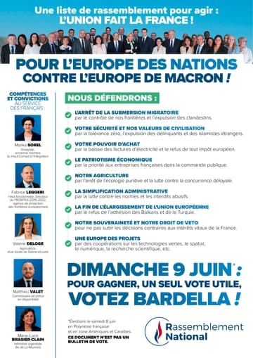 Profession de foi de la liste La France revient! - Elections Européennes 2024