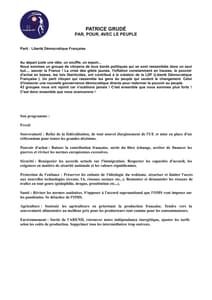 Profession de foi de la liste Liberté démocratique française - Elections Européennes 2024 page 1