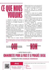 Profession de foi de la liste Communistes pour la paix et le progrès social - Elections Européennes 2024 page 1