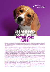 Profession Foi Parti Animaliste - Elections Européennes 2019 page 1