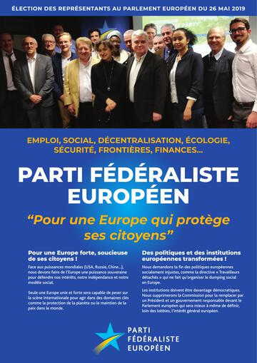 Profession Foi Parti Fédéraliste Européen - Elections Européennes 2019