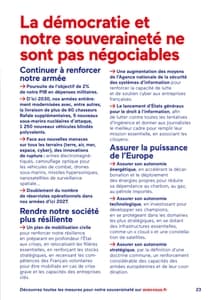 Programme d'Emmanuel Macron à l'élection présidentielle 2022 page 23