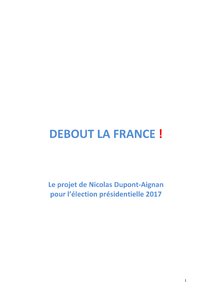 Programme de Nicolas Dupont-Aignan à l'élection présidentielle 2017 page 1