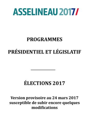 Programme provisoire de Francois Asselineau à l'élection présidentielle 2017
