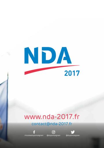 Programme résumé de Nicolas Dupont-Aignan à l'élection présidentielle 2017