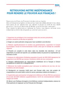 Programme résumé de Nicolas Dupont-Aignan à l'élection présidentielle 2017 page 4