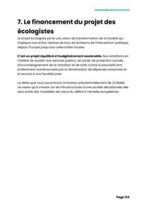 Programme de Yannick Jadot à l'élection présidentielle 2022 page 124